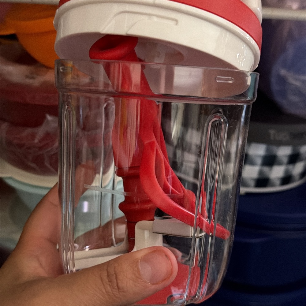 Tupperware Red and White Manual Food Processor
